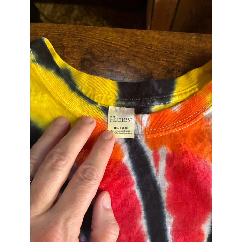 Hanes Tie Dye T-Shirt Womens XL Multi-Color Excellent Spiral Sunburst Cotton - Picture 5 of 6